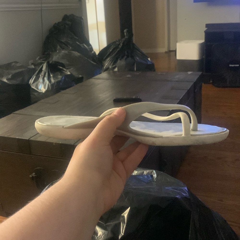 White flip flops